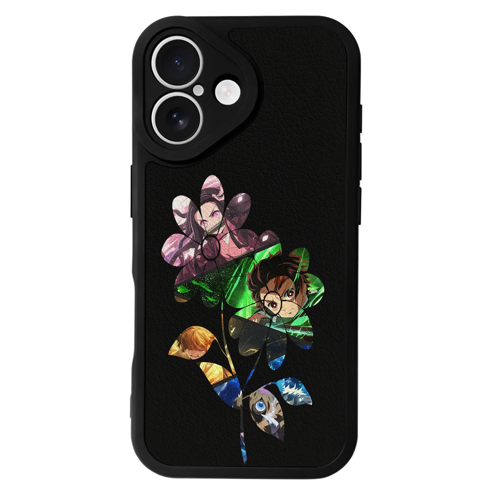 鬼滅の刃 グッズ,竈門 炭治郎 - IPhone 16シリーズ対応 ・ シリコンスマホケース ・ レザー調 ・ 高精度フィット ・ 耐衝撃 ・ ワイヤレス充電対応 ・ 精密カット